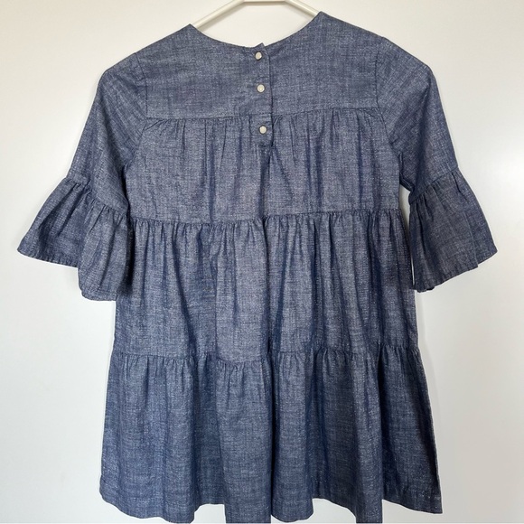 Gymboree Girls Tiered Cotton Chambray Dress Size 6 - Picture 6 of 6
